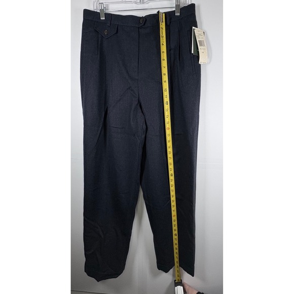 NWT Lauren Ralph Lauren Women's 100% Wool Lined Dress Navy Cuffed Pants Sz 16‎ - Picture 3 of 9